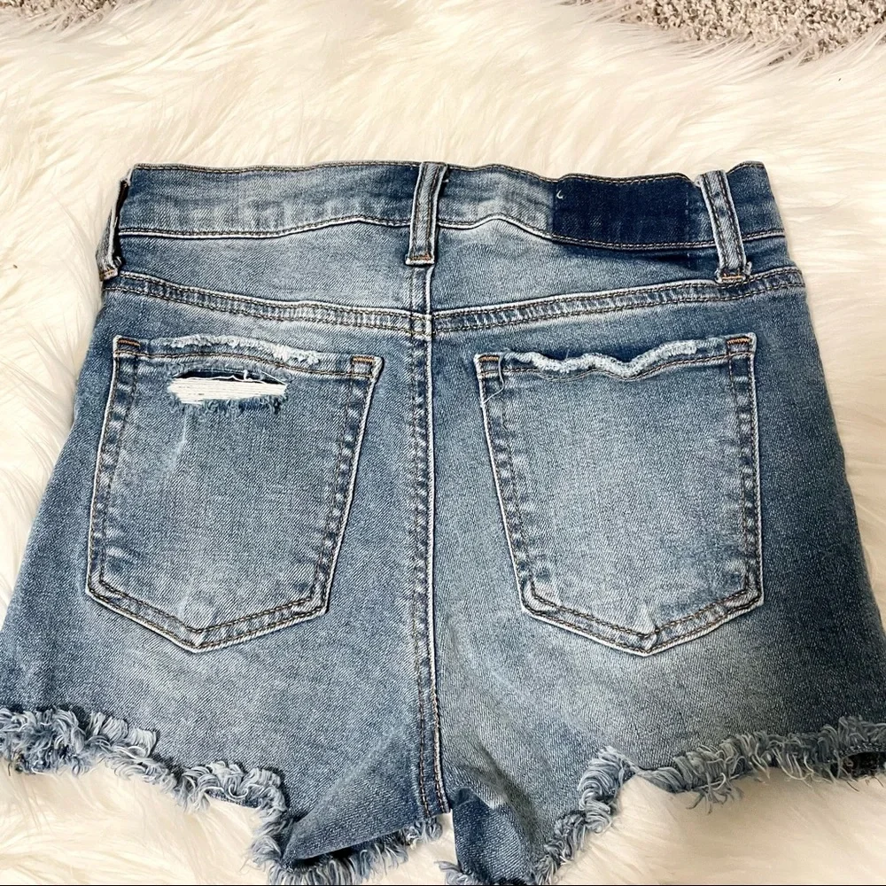 Aeropostale Cut Off Distressed Destroyed Denim Short Shorts Cutoffs Festival